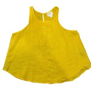 Maeve by Anthropologie Terracotta Orange Gold flowy Linen Tank Top XS